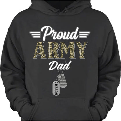 Personalized Proud Military Parent Shirt for Mom with personalized design details for meaningful gifting image 6
