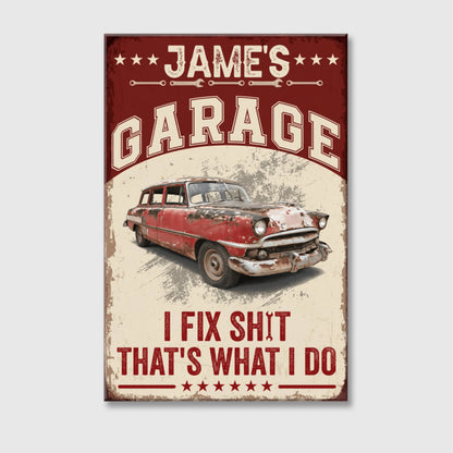 Knower Of Stuff Fixer Of Things - Personalized Custom Vintage Car Motor Canvas / Poster