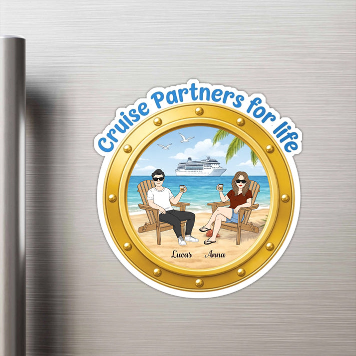 Cruise Partners For Life Name Magnetic Sticker - Personalized Gifts for Couples