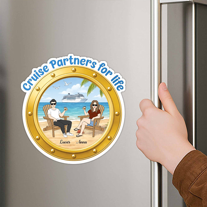 Cruise Partners For Life Name Magnetic Sticker - Personalized Gifts for Couples
