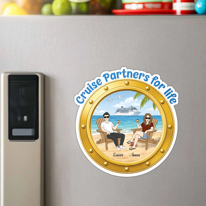 Cruise Partners For Life Name Magnetic Sticker - Personalized Gifts for Couples