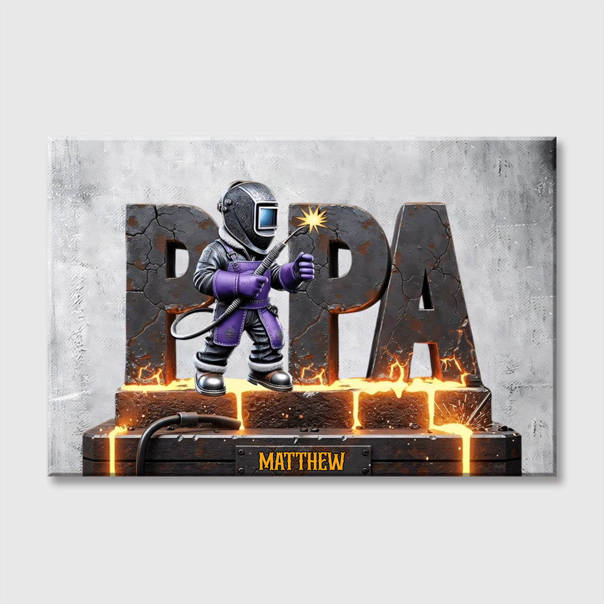 Personalized Welder Canvas / Poster - Custom Wall Art Gift for Dad