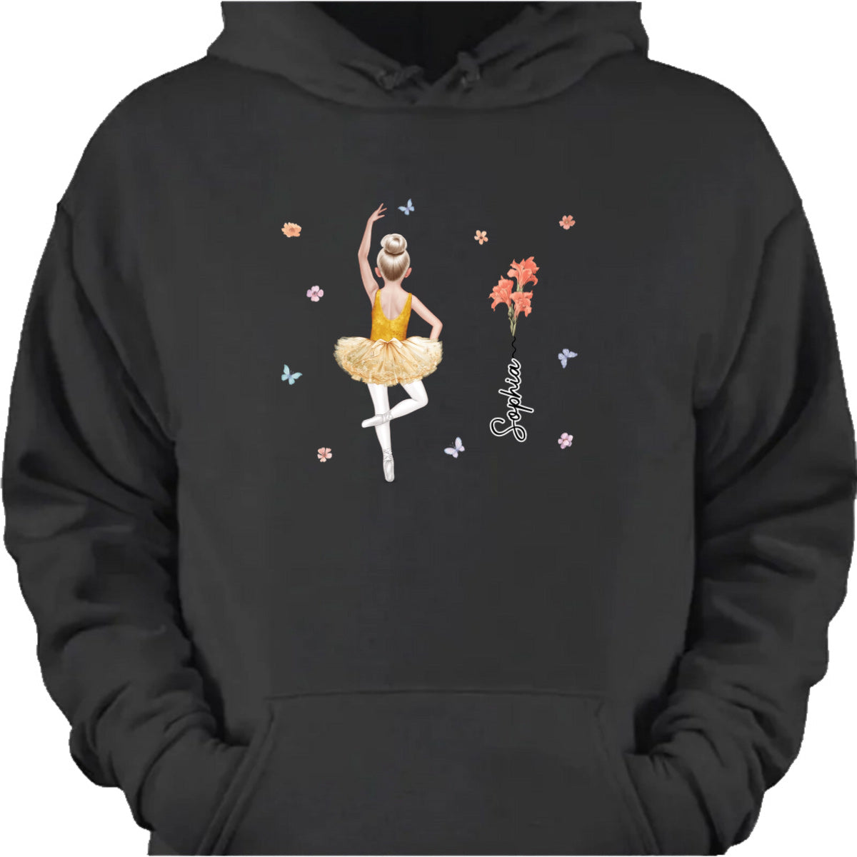 Personalized ballerina shirt with custom name and watercolor tutu design - special gift for kids and girls image 6