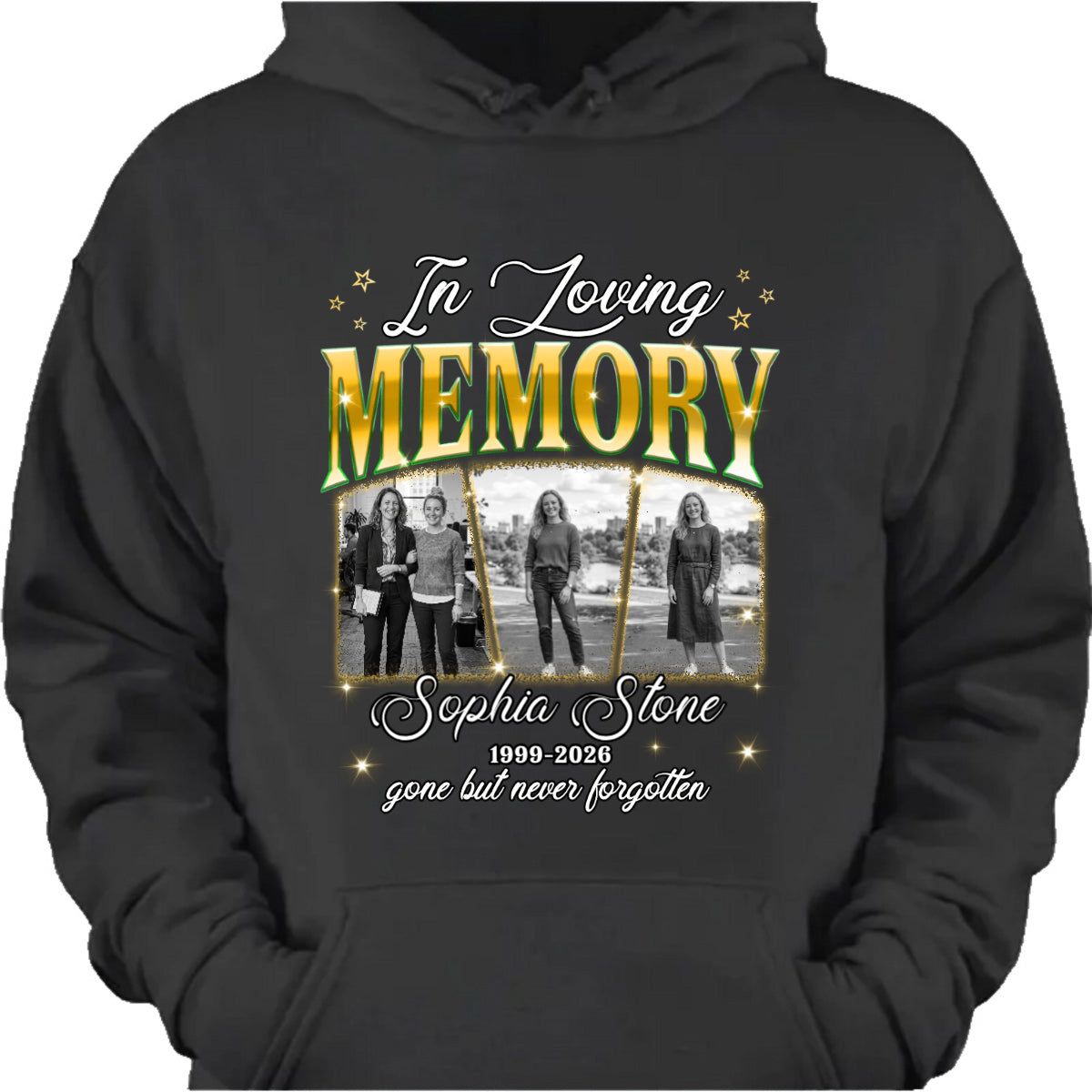 Custom photo memorial shirt with In Loving Memory graphic print for loved ones image 9