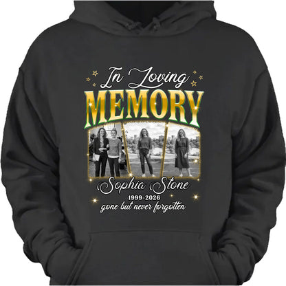 Custom photo memorial shirt with In Loving Memory graphic print for loved ones image 9