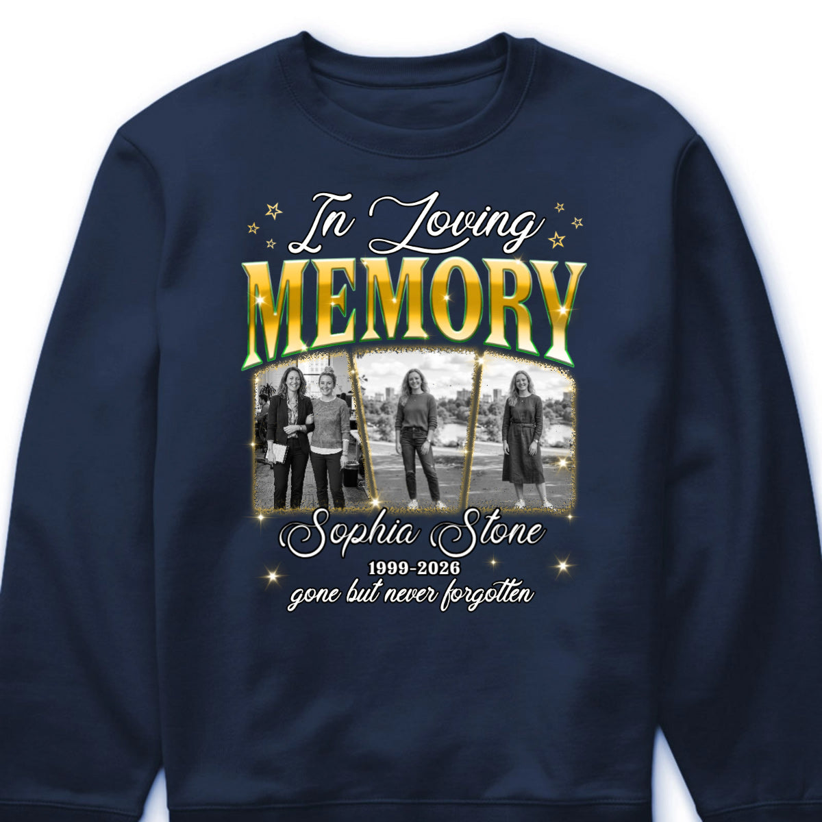 Custom photo memorial shirt with In Loving Memory graphic print for loved ones image 6