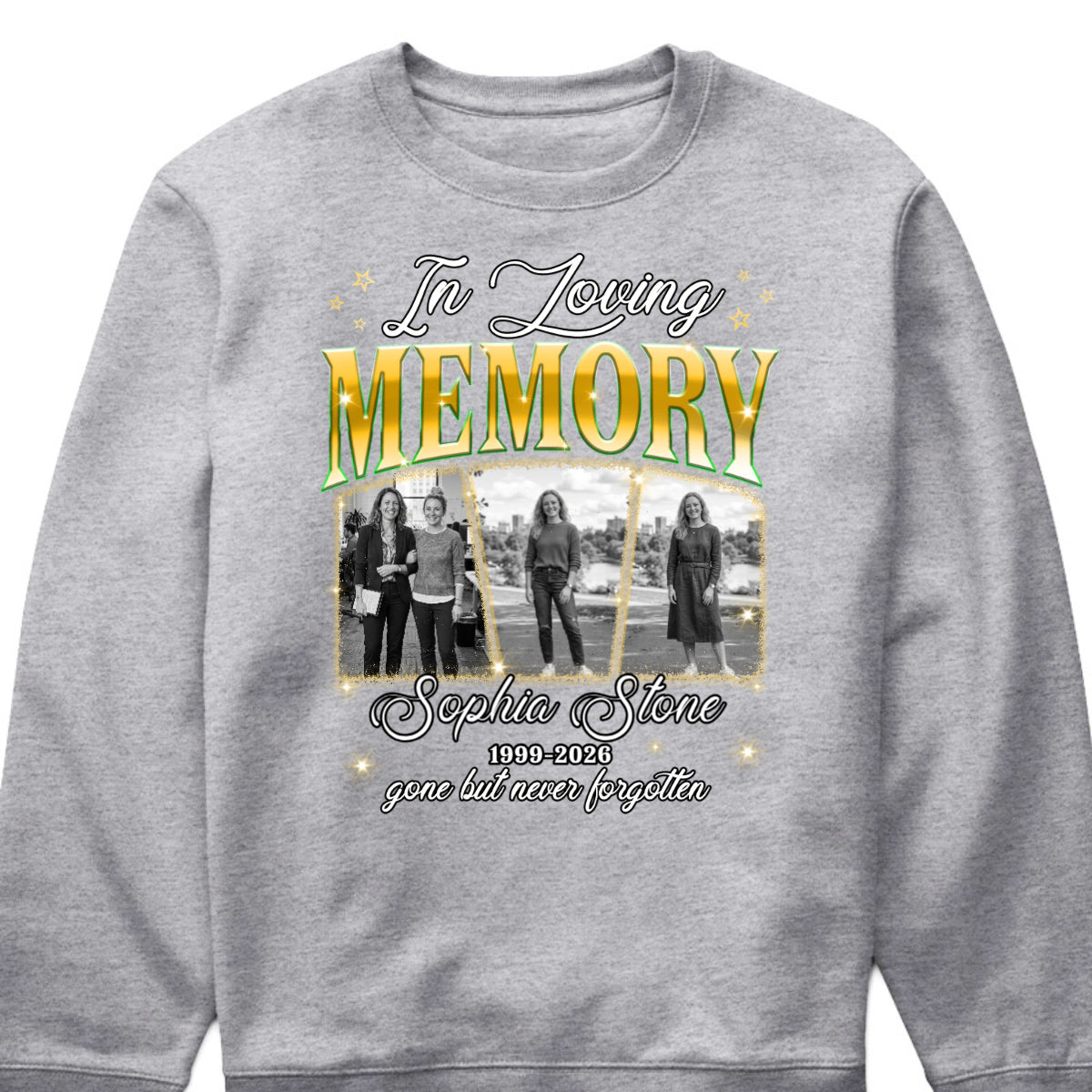 Custom photo memorial shirt with In Loving Memory graphic print for loved ones image 7
