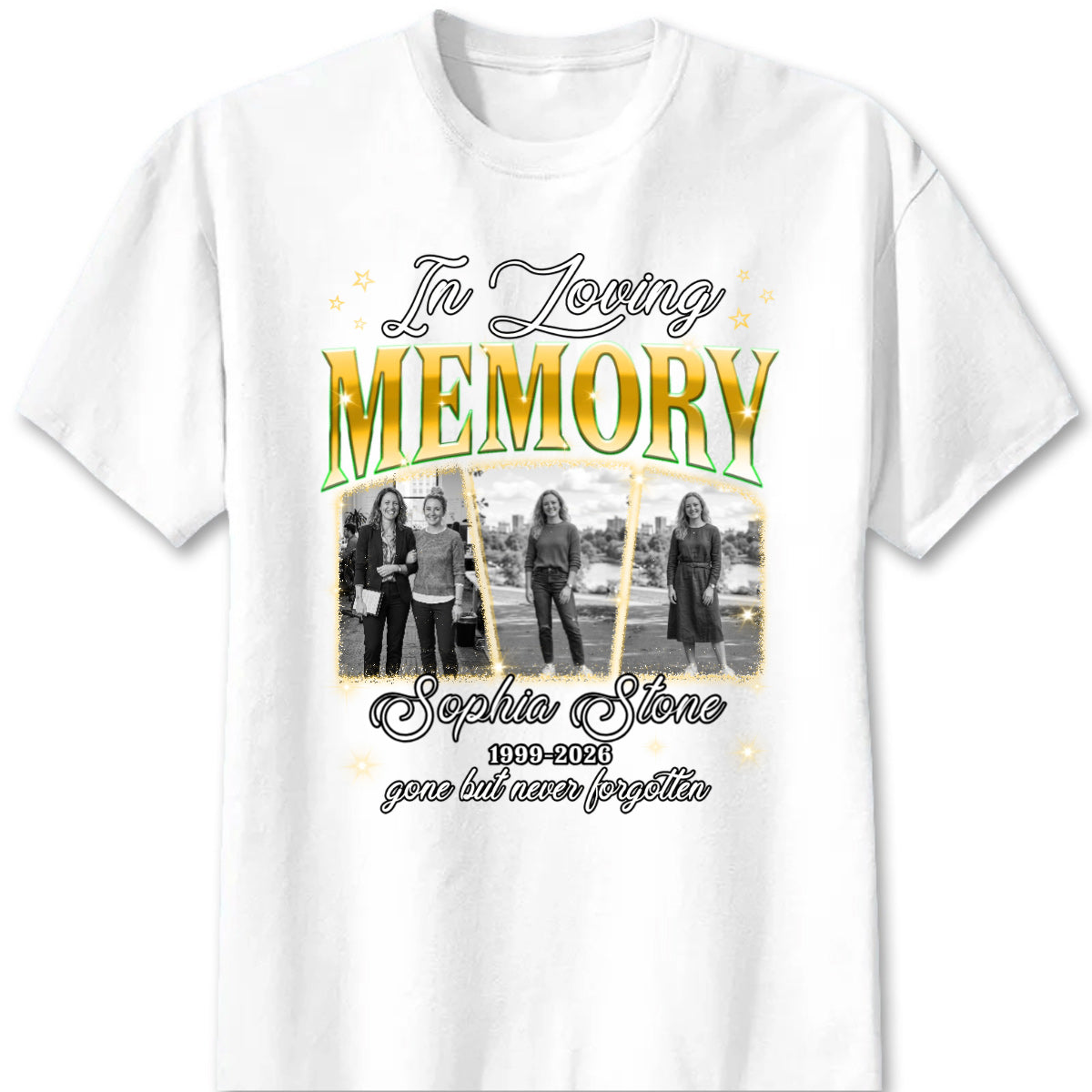 Custom Photo Memorial Shirt personalization view for Family