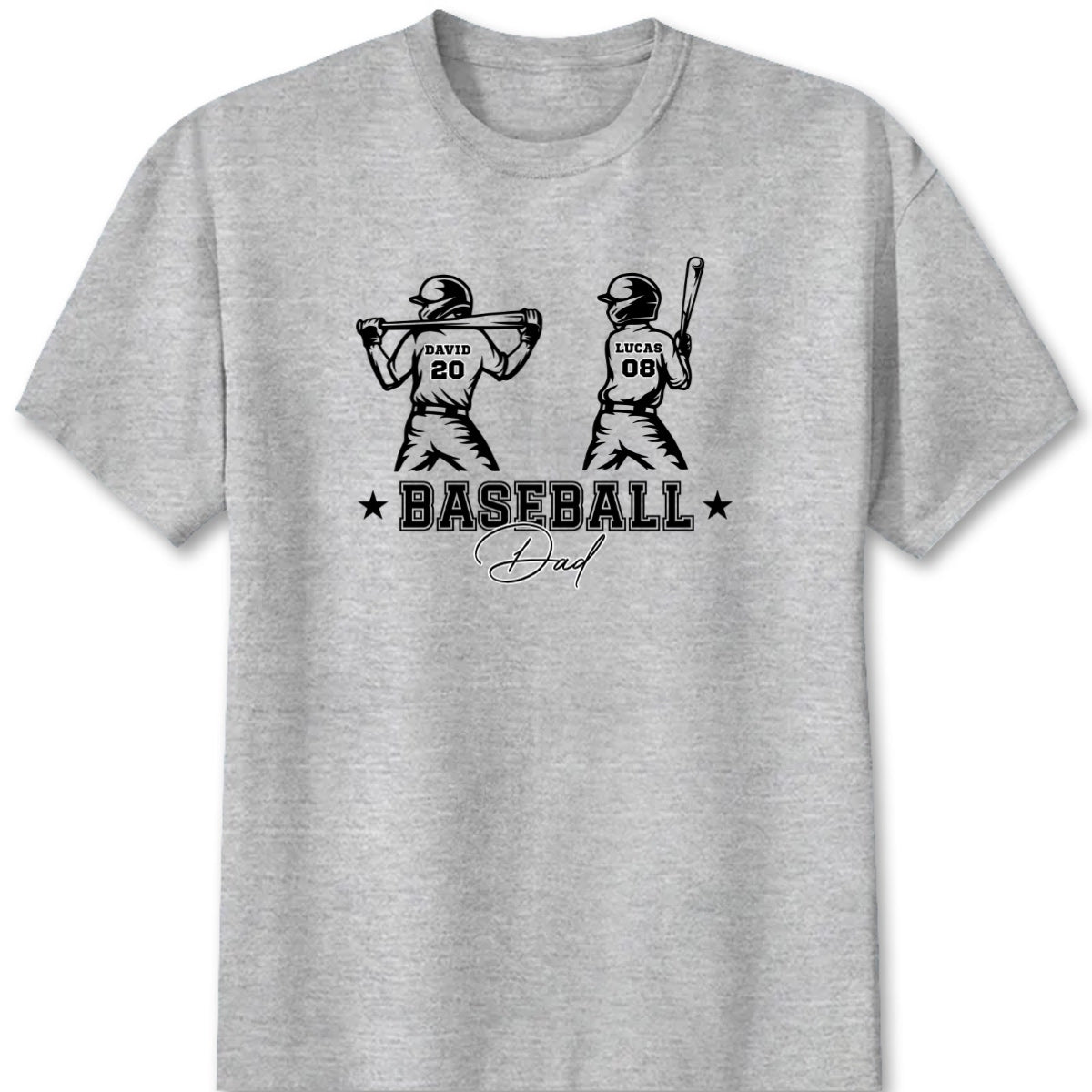 Personalized Baseball Dad Shirt personalization view for Dad