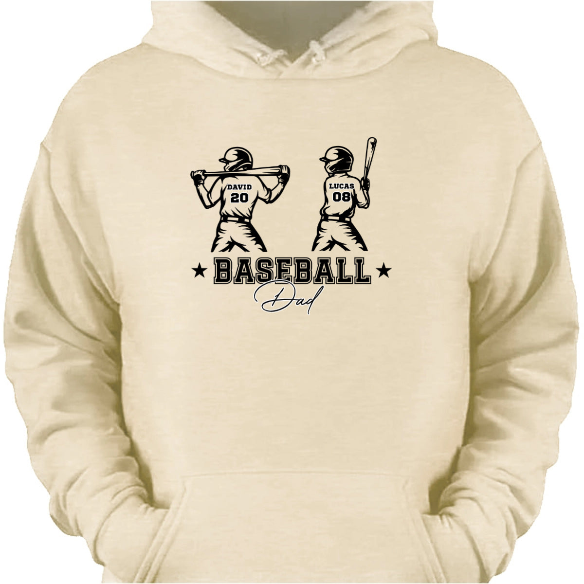 Personalized baseball dad shirt featuring customized player silhouettes with kids names and numbers on back image 6