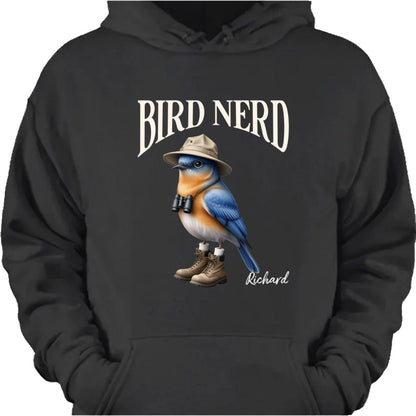 Bird Nerd Personalized Funny Bird Watcher T-Shirt - Custom Gift for Nature Lovers and Twitchers