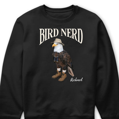 Bird Nerd Personalized Funny Bird Watcher T-Shirt - Custom Gift for Nature Lovers and Twitchers