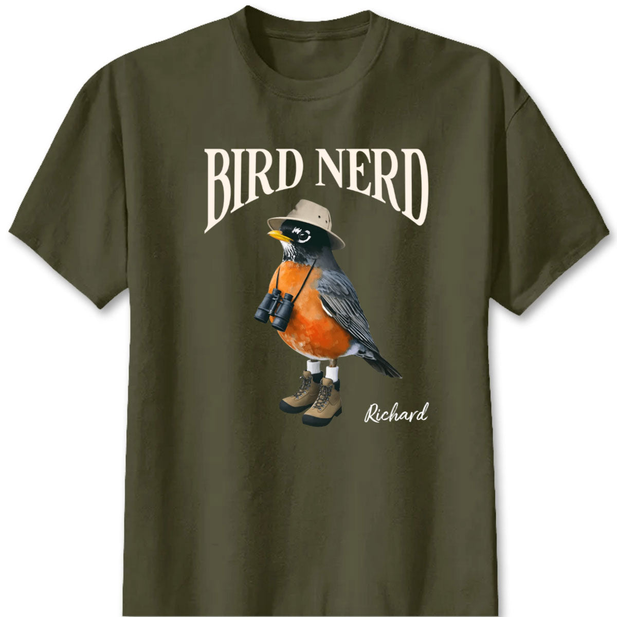 Bird Nerd Personalized Funny Bird Watcher T-Shirt - Custom Gift for Nature Lovers and Twitchers