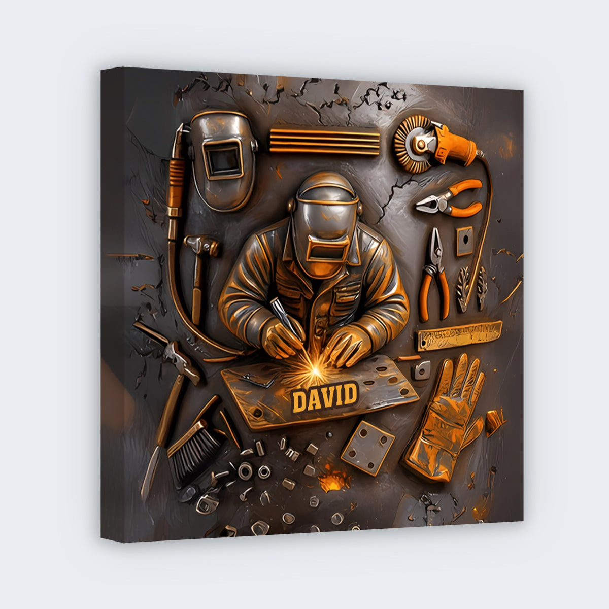 Celebrate The Art Of Craftsmanship With This Welder-Inspired Design - Personalized Custom Square Canvas
