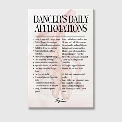 Personalized Dance Affirmations Canvas / Poster - Custom Wall Art Gift for Dance Lovers