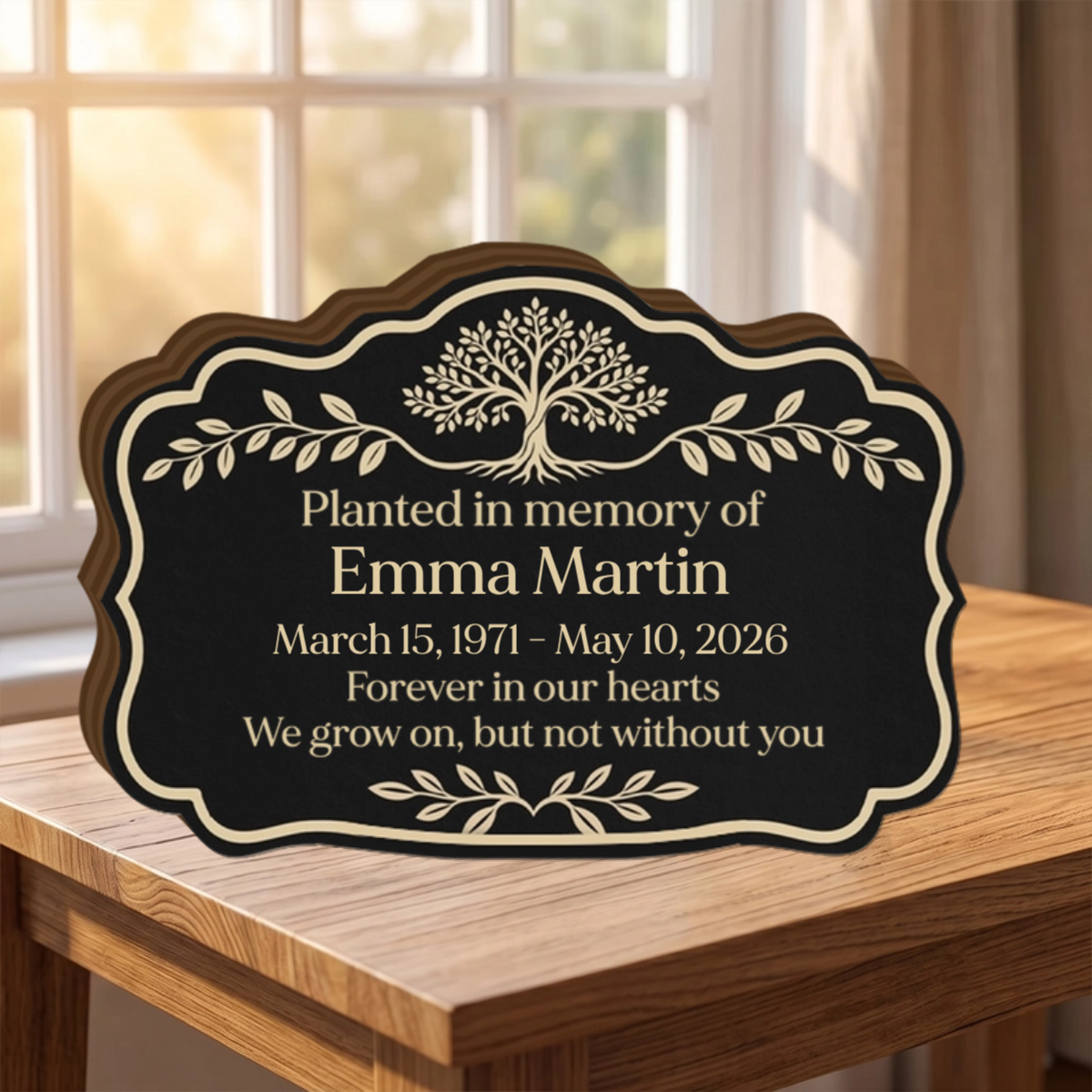 Forever In Our Hearts - Personalized Memorial Wood Block