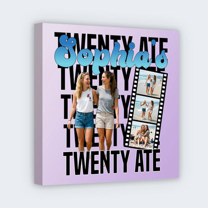 Twenty Ate Photo Square Canvas - Personalized Birthday Gifts for Best Friend