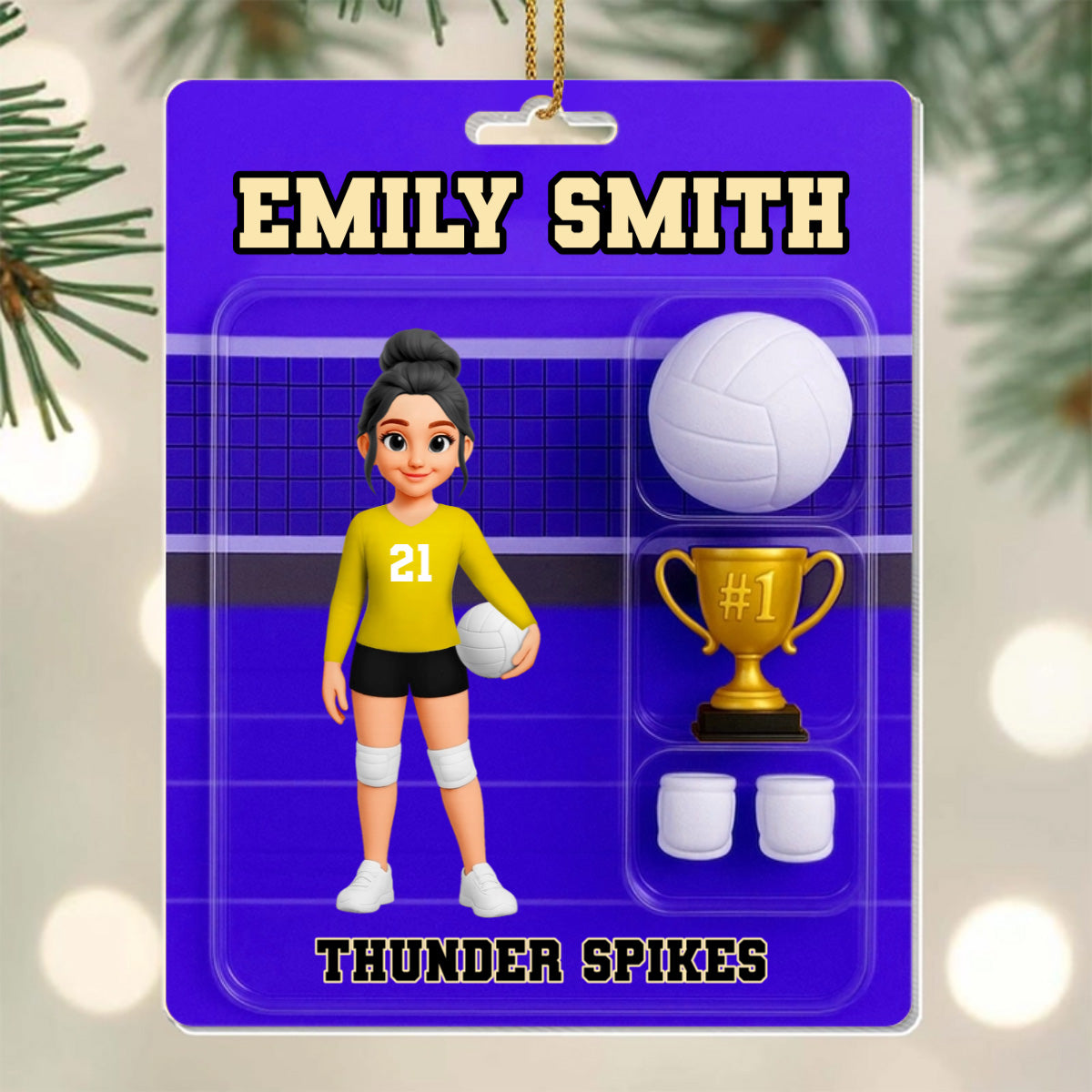 Personalized Volleyball Player Acrylic Ornament personalization view for Daughter/Granddaughter
