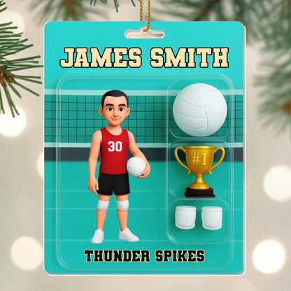 Acrylic Ornament material and size view - Personalized Volleyball Player Acrylic Ornament