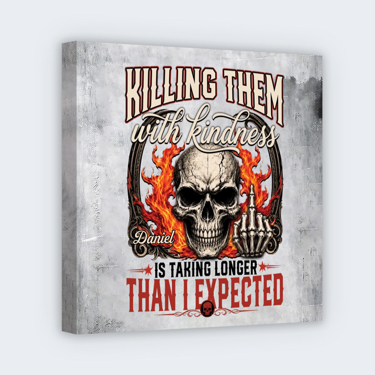 Killing Them With Kindness - Personalized Skull Square Canvas