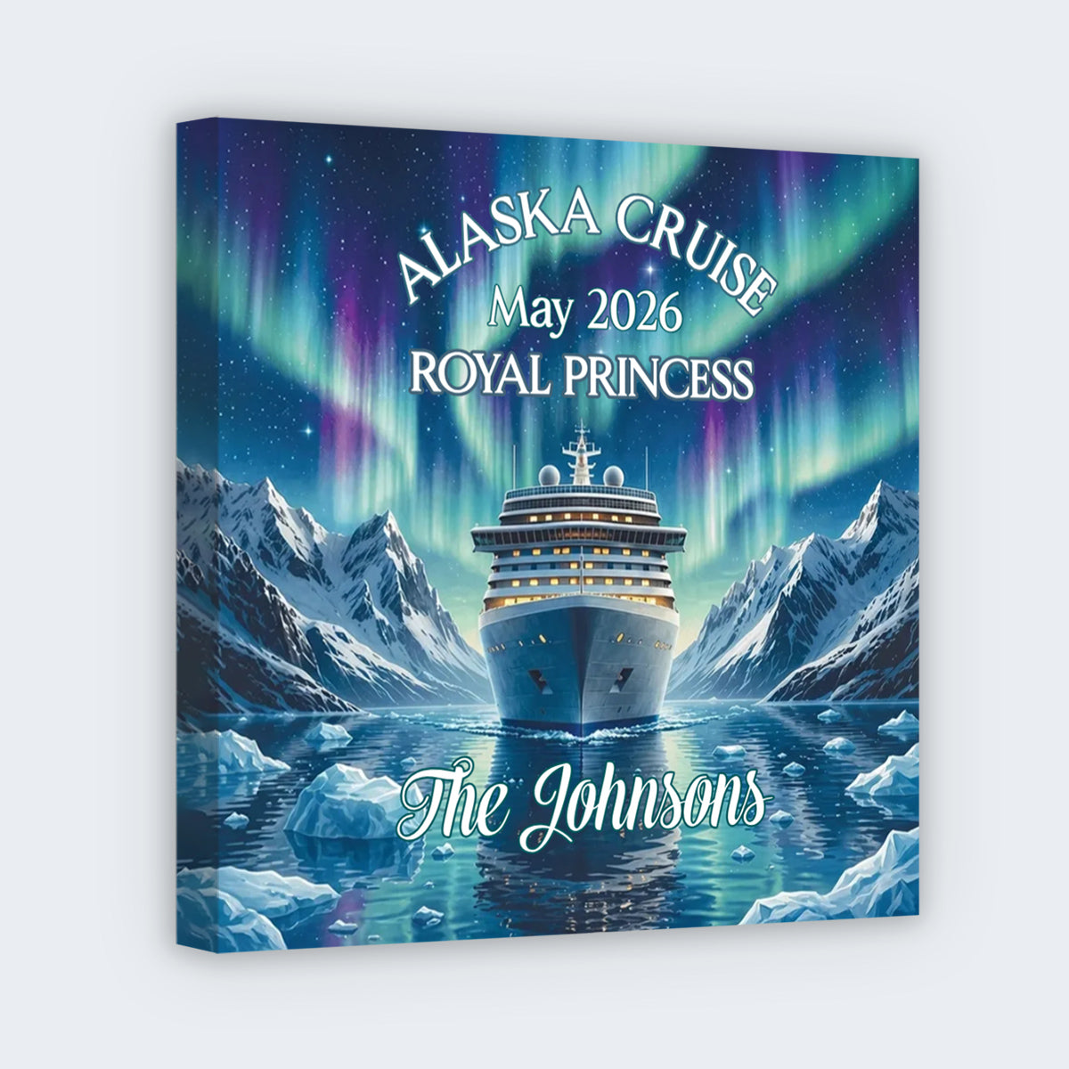 Alaska Cruise Family Name Square Canvas - Personalized Gifts for Travelers