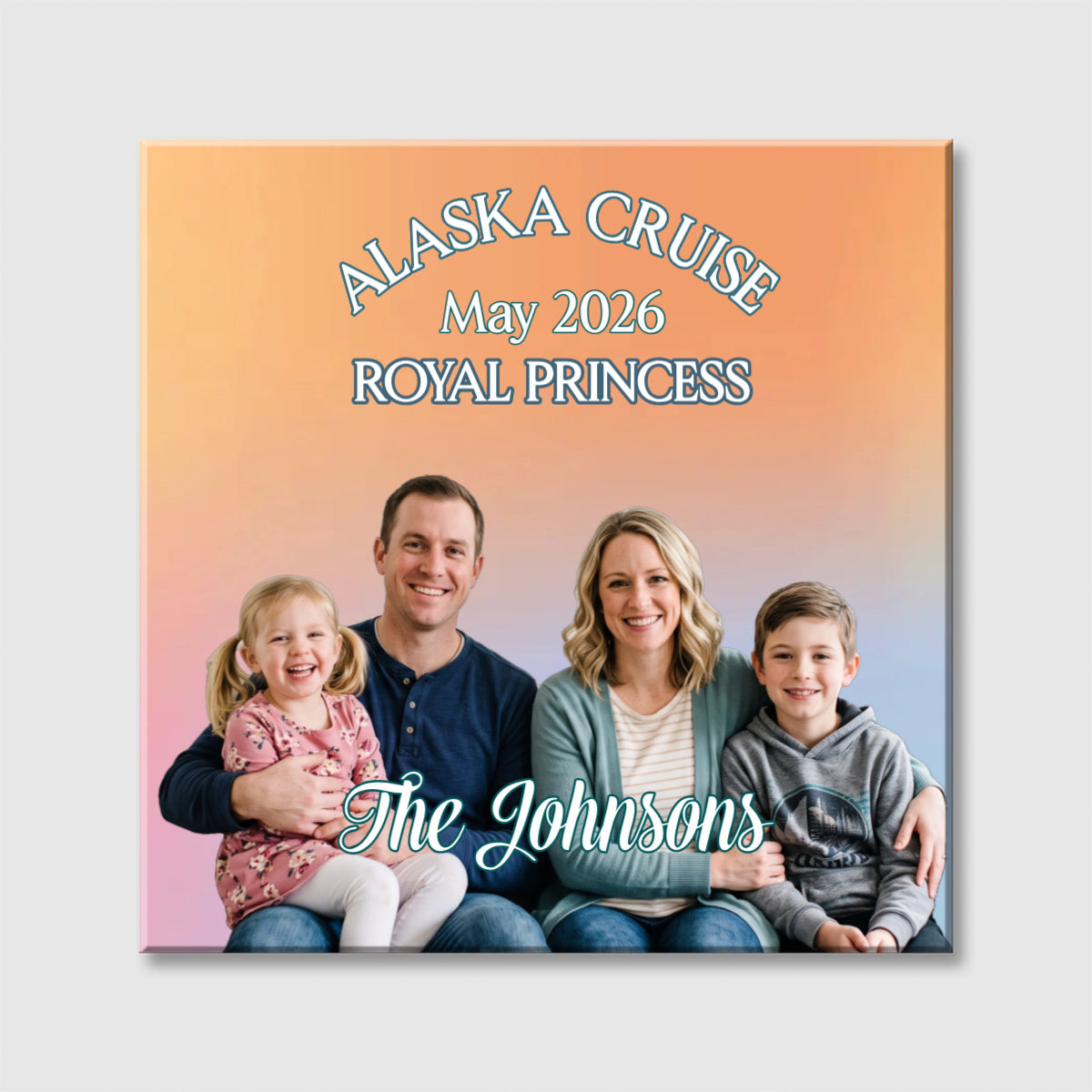 Alaska Cruise Family Name Square Canvas - Personalized Gifts for Travelers