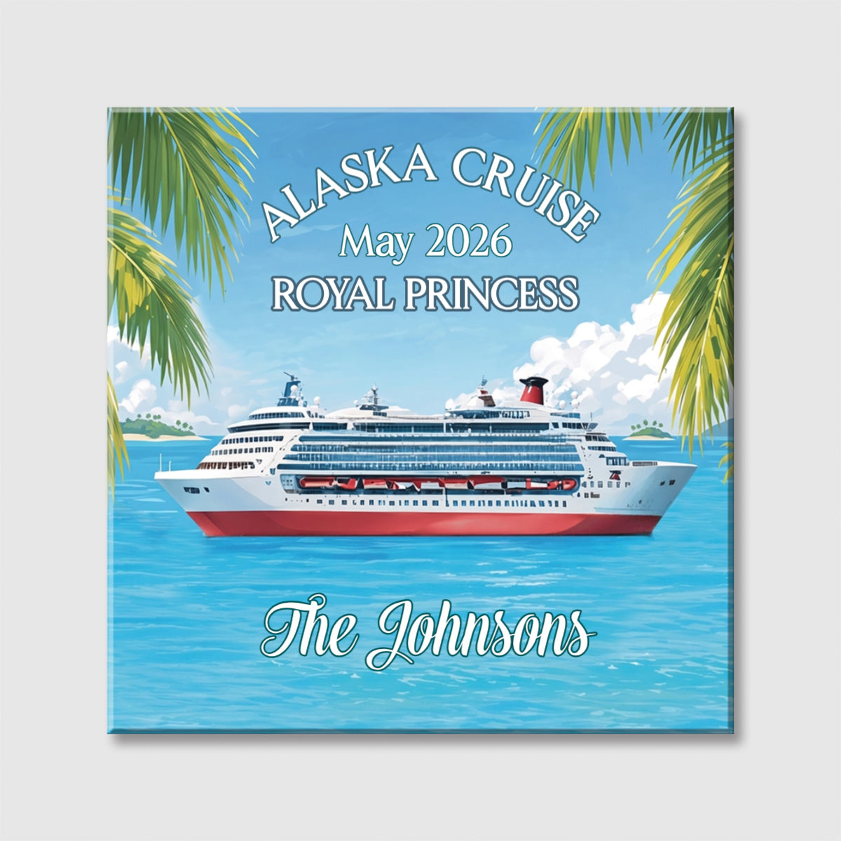 Alaska Cruise Family Name Square Canvas - Personalized Gifts for Travelers