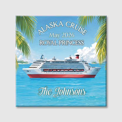 Alaska Cruise Family Name Square Canvas - Personalized Gifts for Travelers