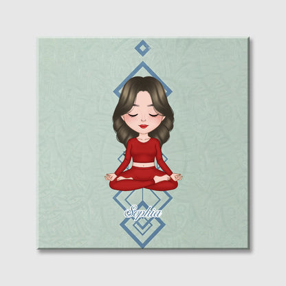Custom Namaste Square Canvas - Personalized Yoga Gifts for Her