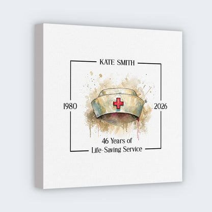 Personalized Retirement Signature Square Canvas - Custom Retirement Gifts