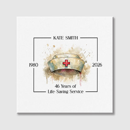 Personalized Retirement Signature Square Canvas - Custom Retirement Gifts