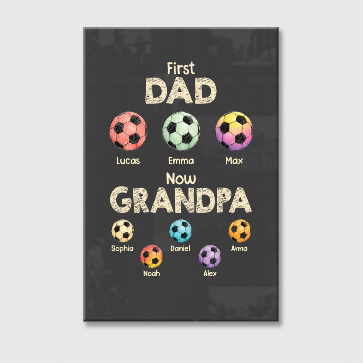 First Dad Now Grandad - Personalized Soccer Canvas / Poster