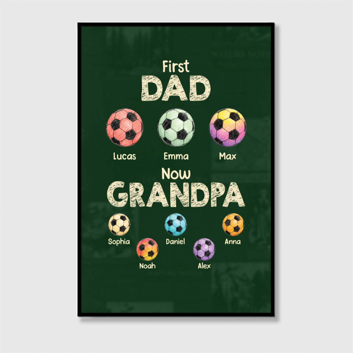 First Dad Now Grandad - Personalized Soccer Canvas / Poster