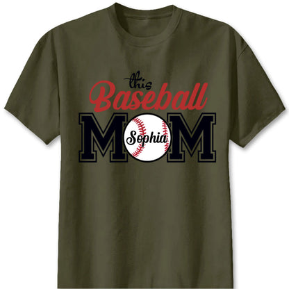 "Baseball/Basketball/Softball Mom" Personalized T-shirt - Custom Gift for Players