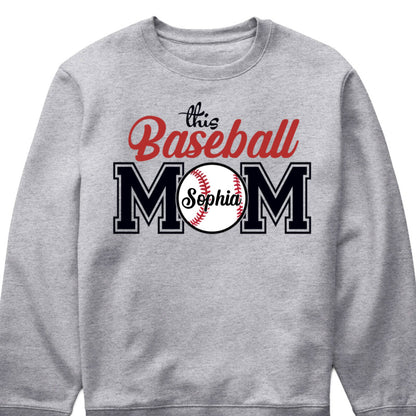"Baseball/Basketball/Softball Mom" Personalized T-shirt - Custom Gift for Players