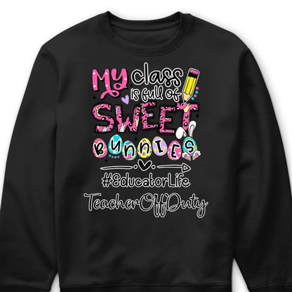 T-Shirt / Hoodie material and size view - Custom Teacher Easter Shirt