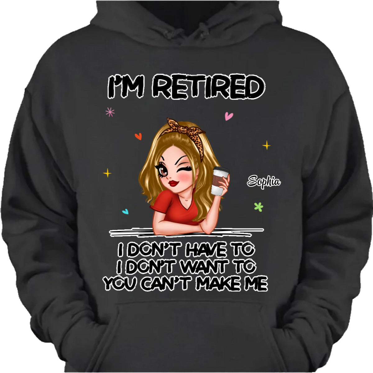 T-Shirt / Hoodie material and size view - Personalized Retirement Shirt For Women