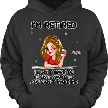 T-Shirt / Hoodie material and size view - Personalized Retirement Shirt For Women