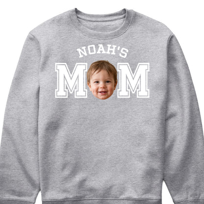 Custom kid photo dad mom comfort shirt featuring personalized baby face graphic and custom name print image 8