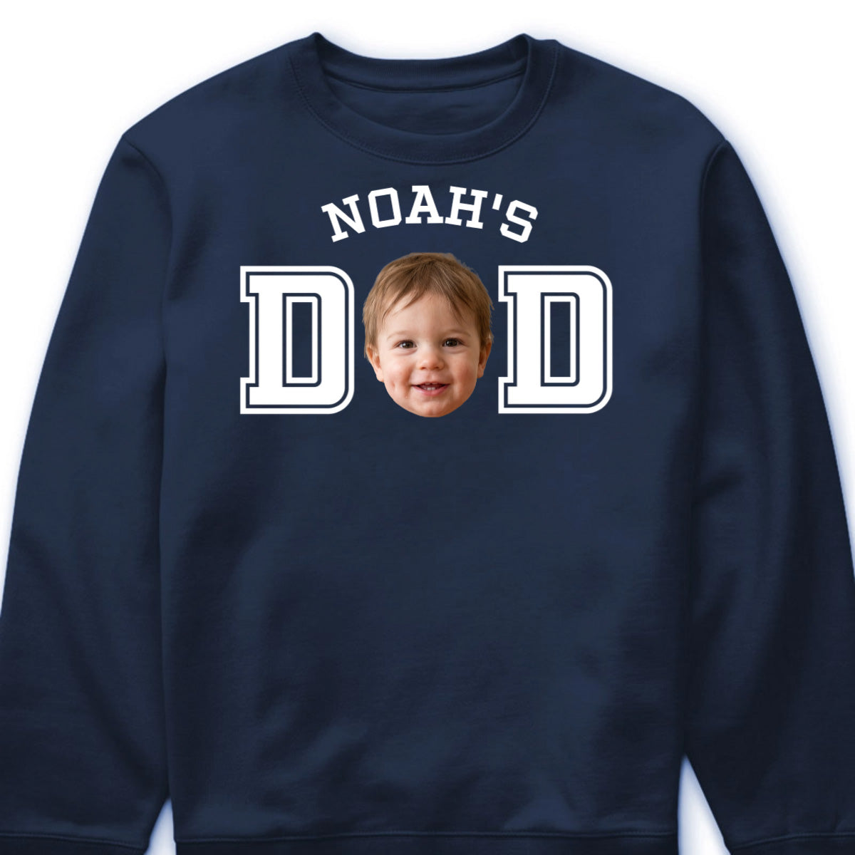 T-Shirt / Hoodie material and size view - Custom Kid Photo Dad Mom Comfort Shirt