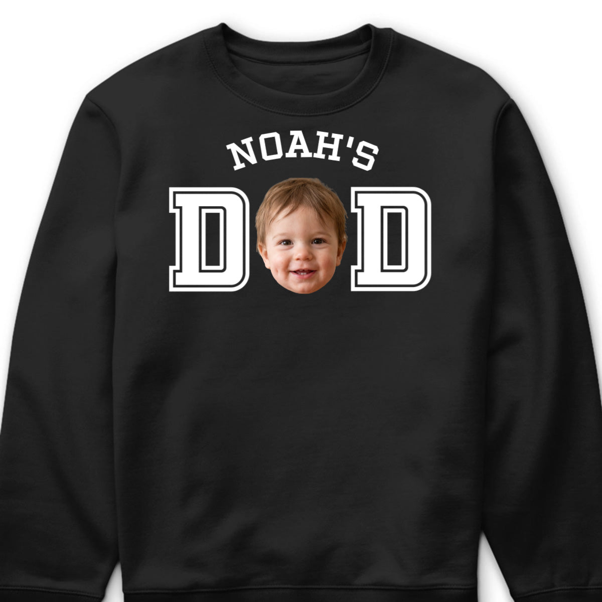 Custom kid photo dad mom comfort shirt featuring personalized baby face graphic and custom name print image 10