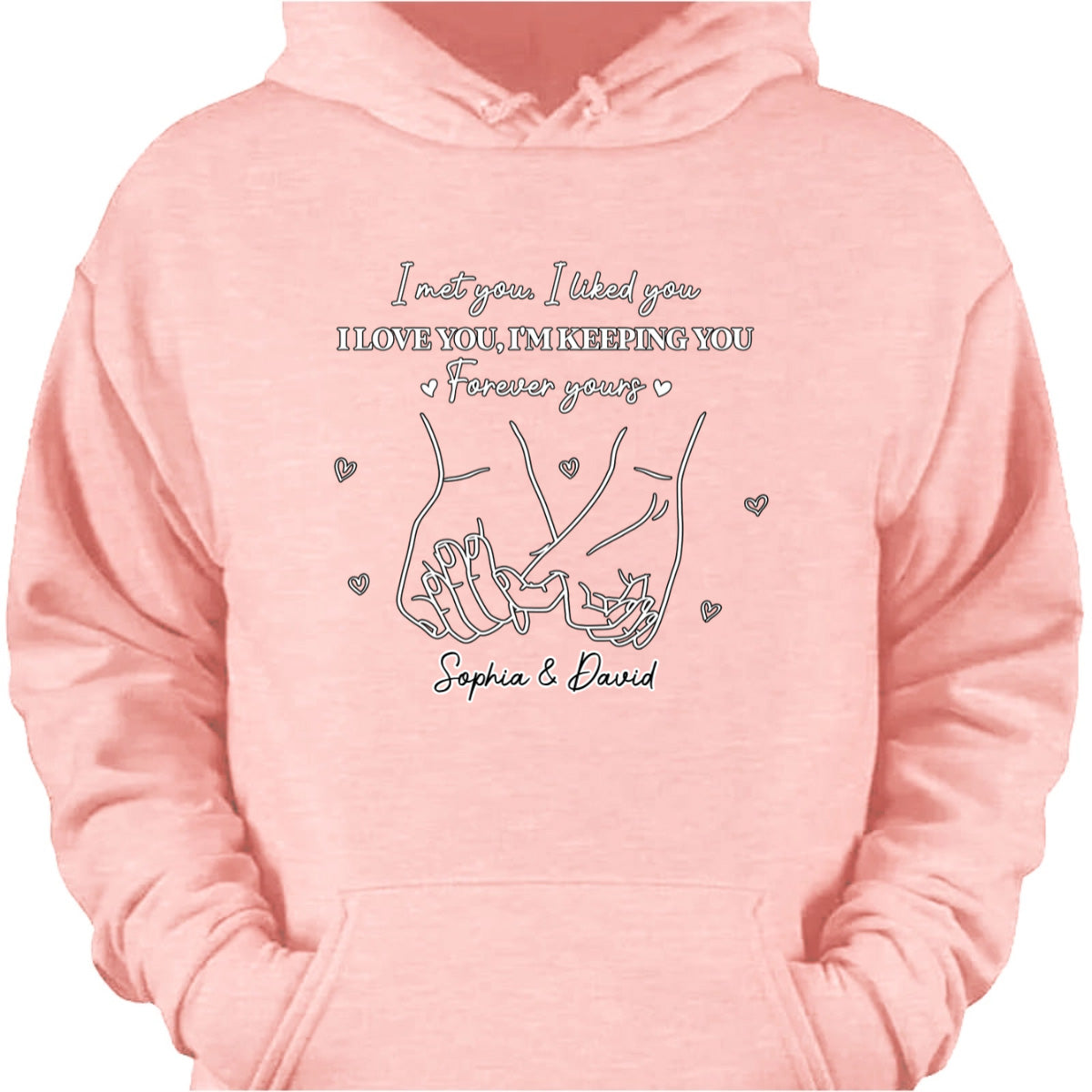 Personalized couple shirt featuring custom names and pinky promise line art - romantic anniversary gift for couples image 7