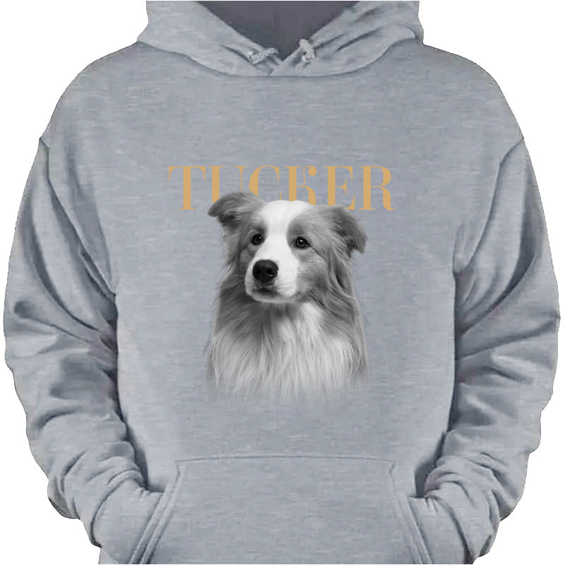 Custom pet face shirt with vintage dog portrait photo print and name for pet lovers image 7