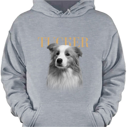 Custom pet face shirt with vintage dog portrait photo print and name for pet lovers image 7