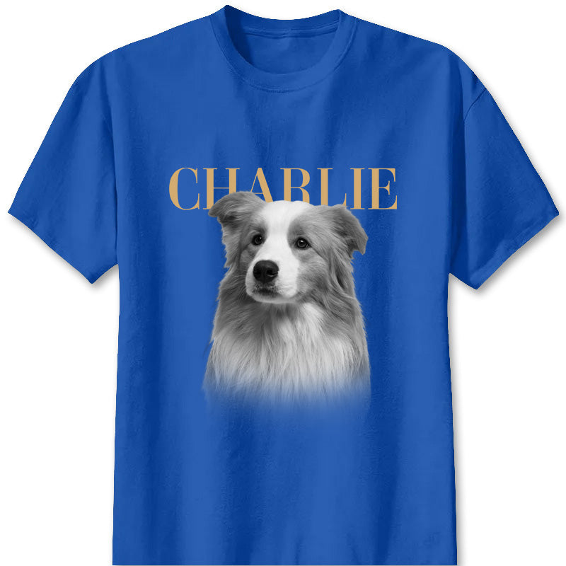Custom Pet Face Vintage Shirt - Personalized Dog Name Tee Gift for Pet Lovers