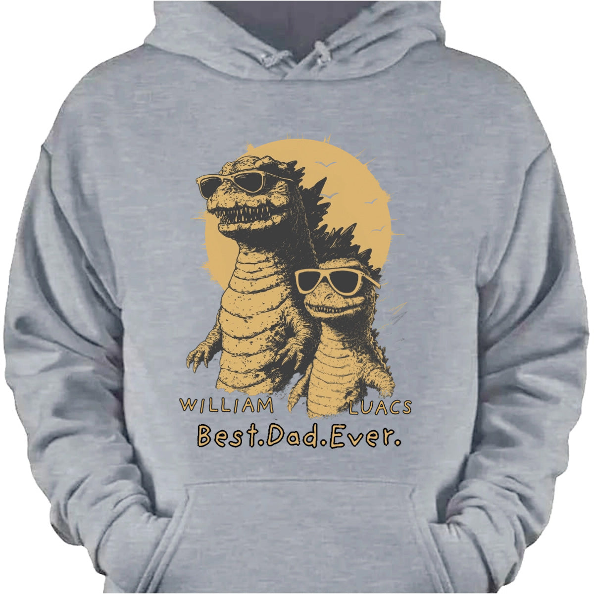 Personalized Best Dad Ever T-Shirt with cool cool sunglasses dinosaur graphic and kids names image 9