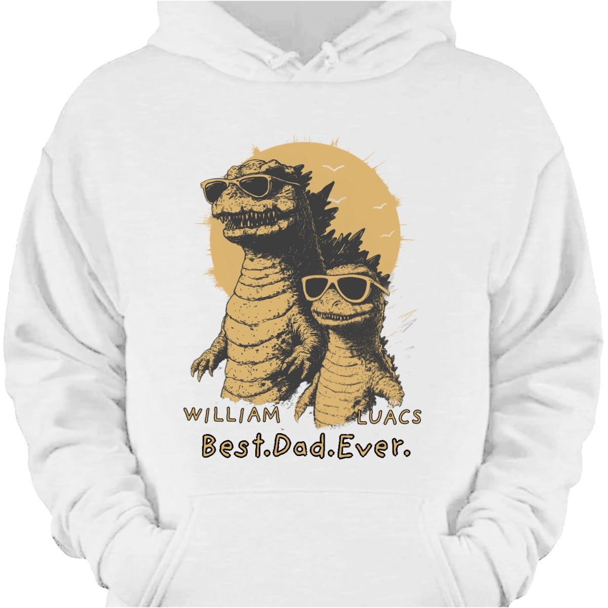 Personalized Best Dad Ever T-Shirt with cool cool sunglasses dinosaur graphic and kids names image 7