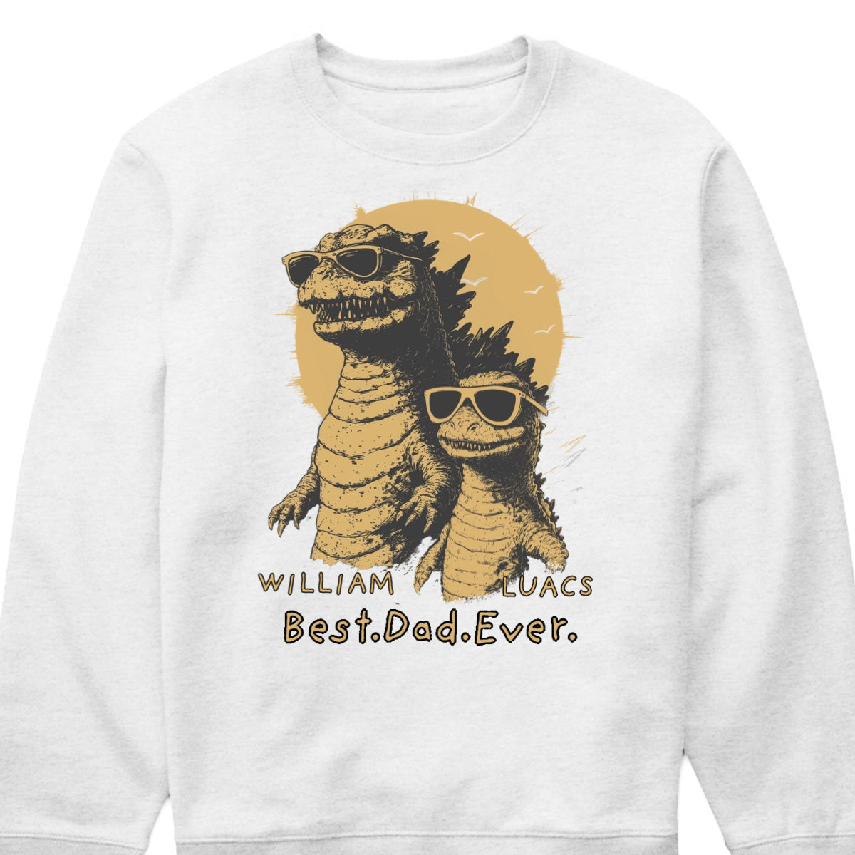 Personalized Best Dad Ever T-Shirt with cool cool sunglasses dinosaur graphic and kids names image 10