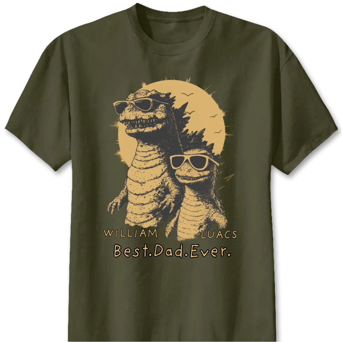 T-Shirt / Hoodie material and size view - Personalized Best Dad Ever T-Shirt