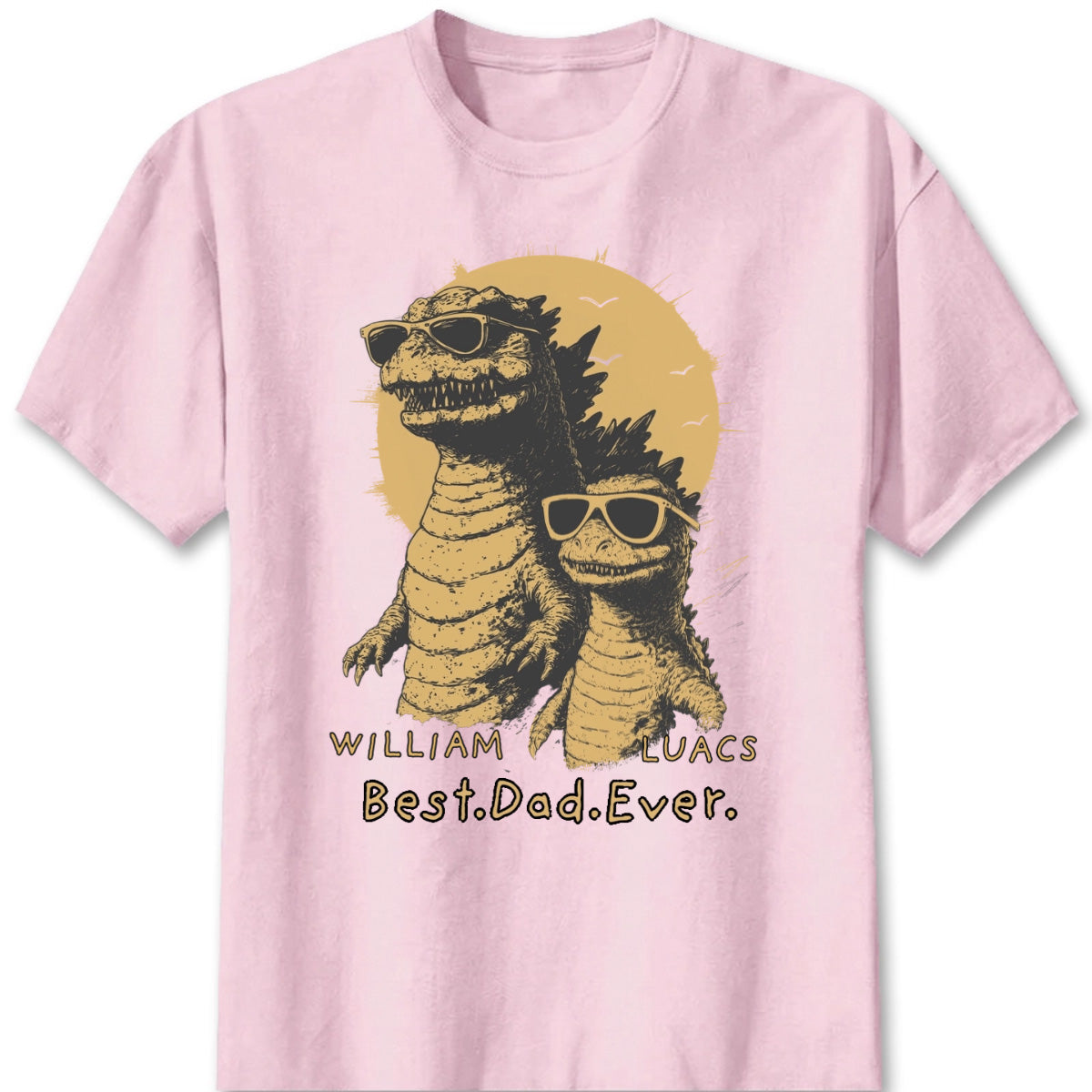 Personalized Best Dad Ever T-Shirt with cool cool sunglasses dinosaur graphic and kids names image 6